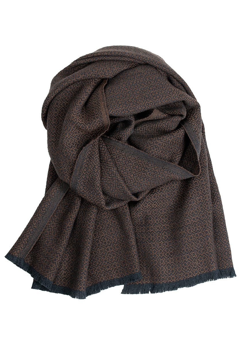 Wollschal Koli aus Merino-Wolle- Schwarzbraun