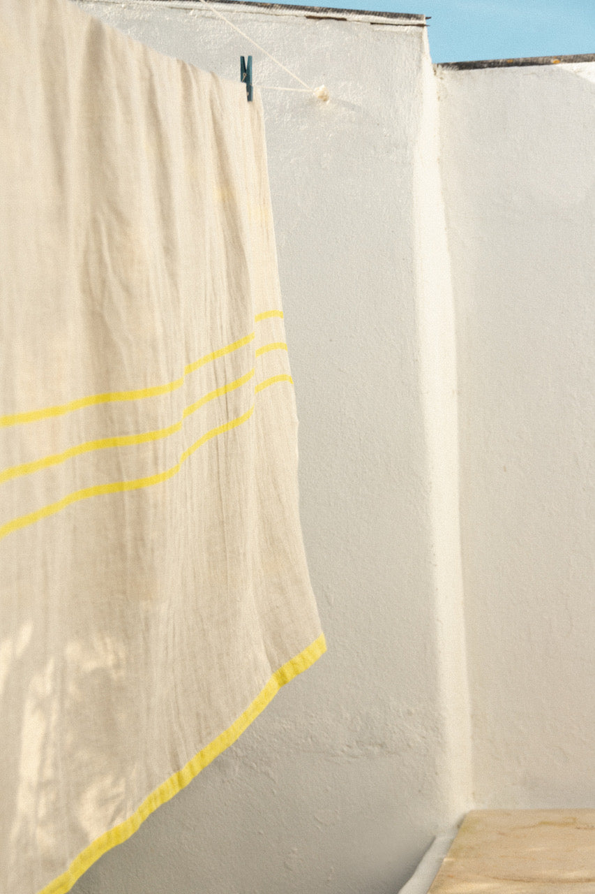 Strandtuch aus Leinen USVA - linen-yellow