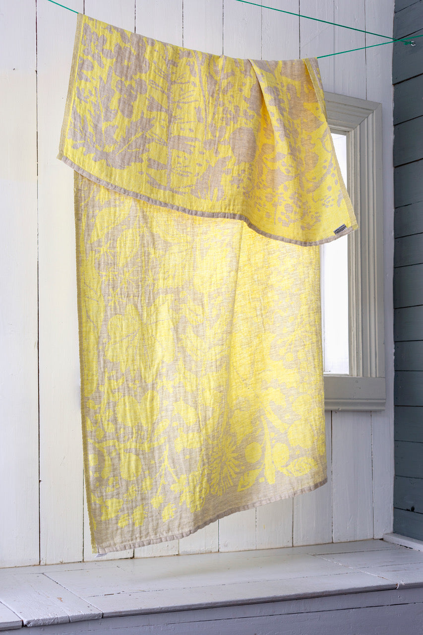 Strandtuch aus Leinen VILLIYRTIT - yellow-linen