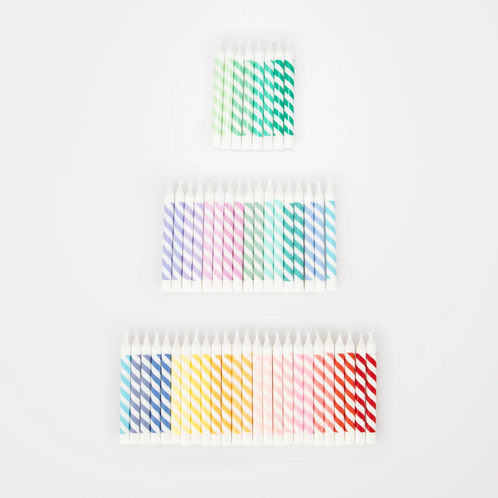 Kerzen Rainbow Striped - 50 Stck.