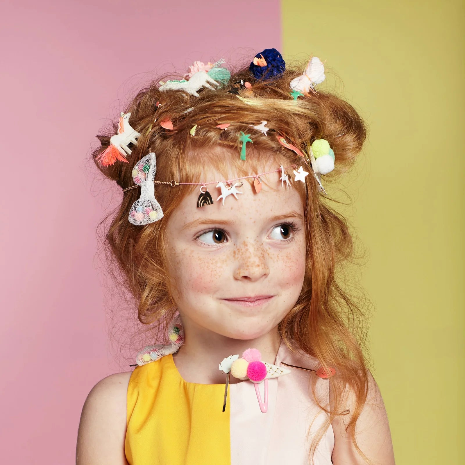 Haarspangen - Pompom Eistüte