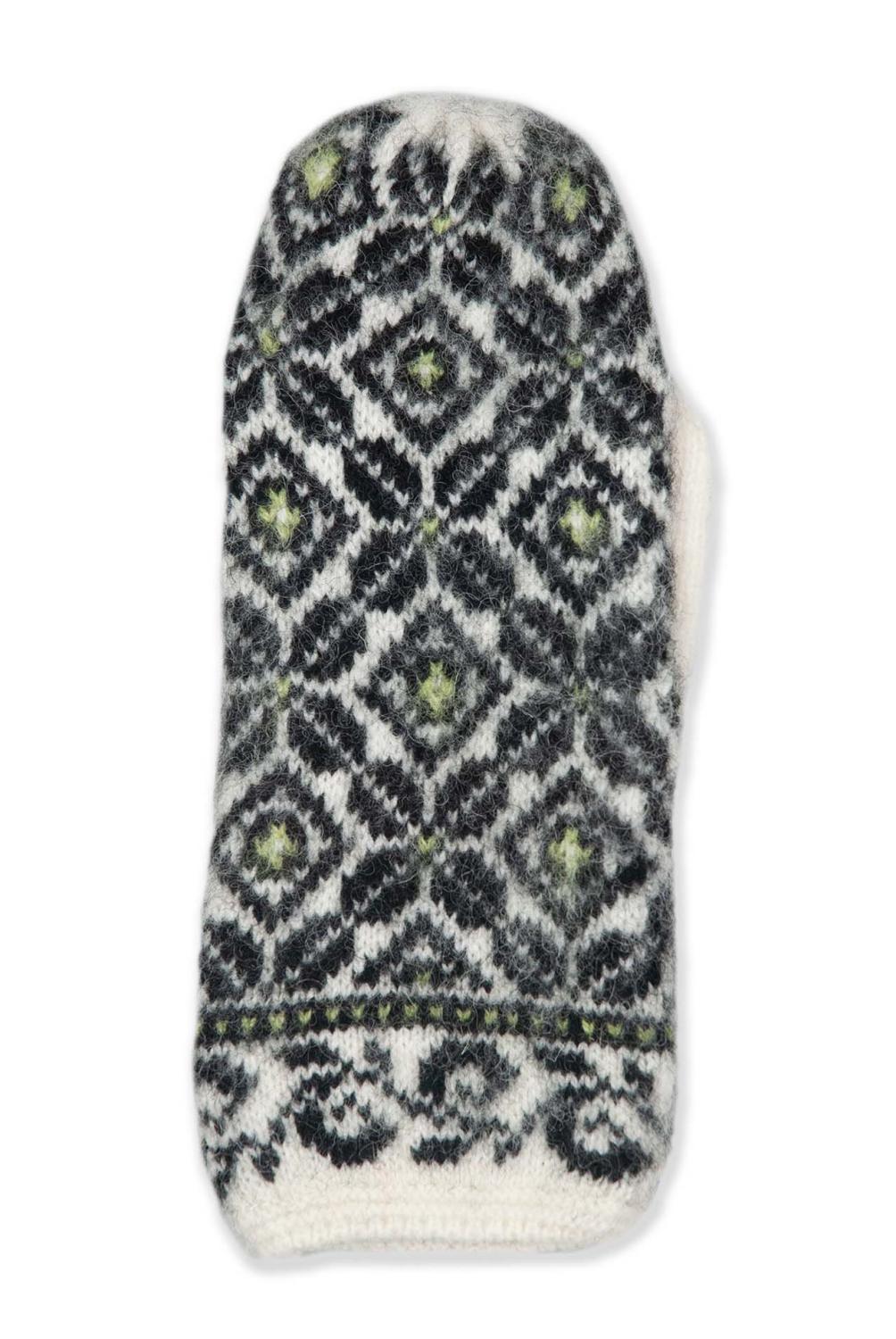 Molliden Strickfäustling Damen - schwarz-weiß