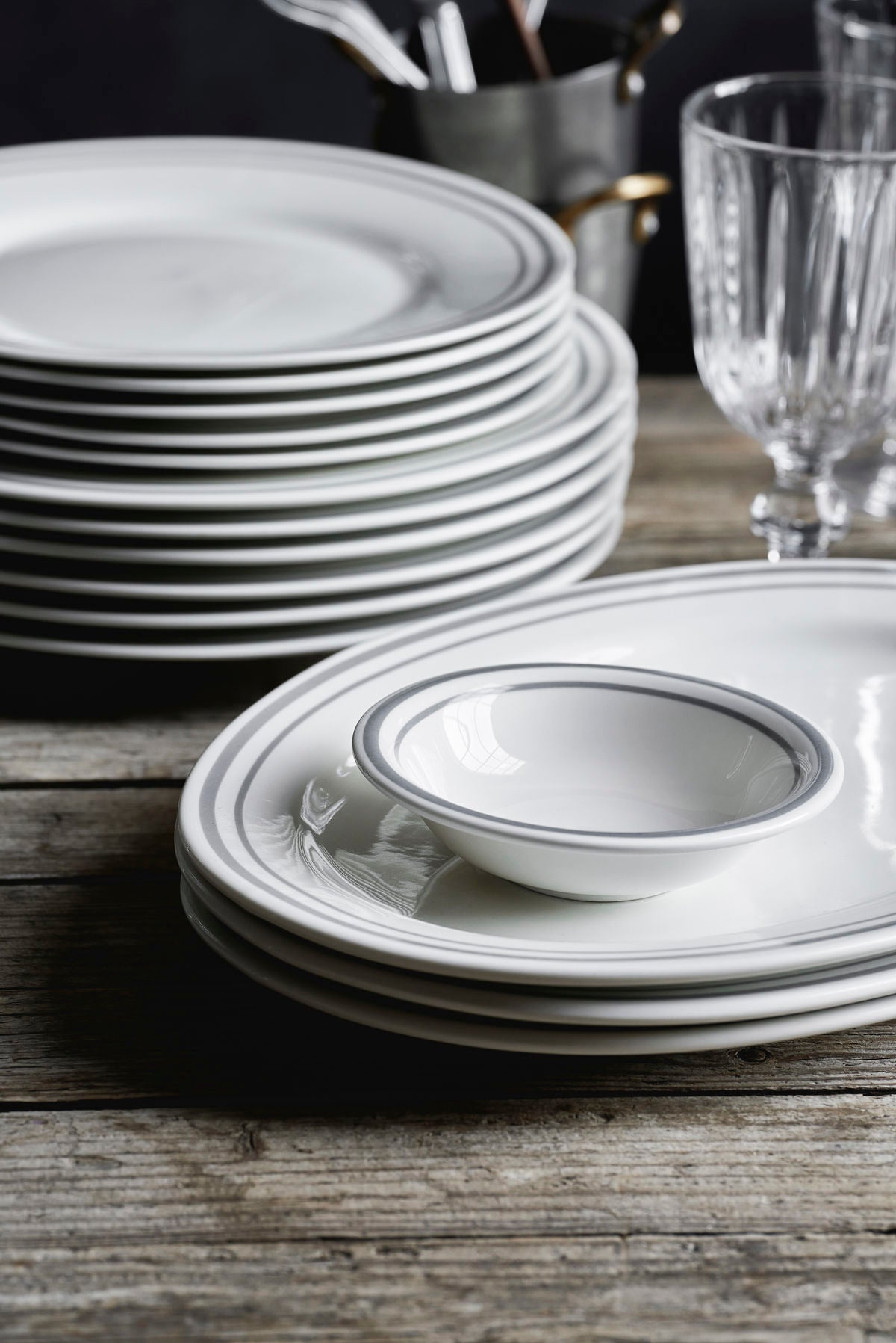 Teller Bistro - grau 4er Set ⌀ 27 cm Dinner Plate