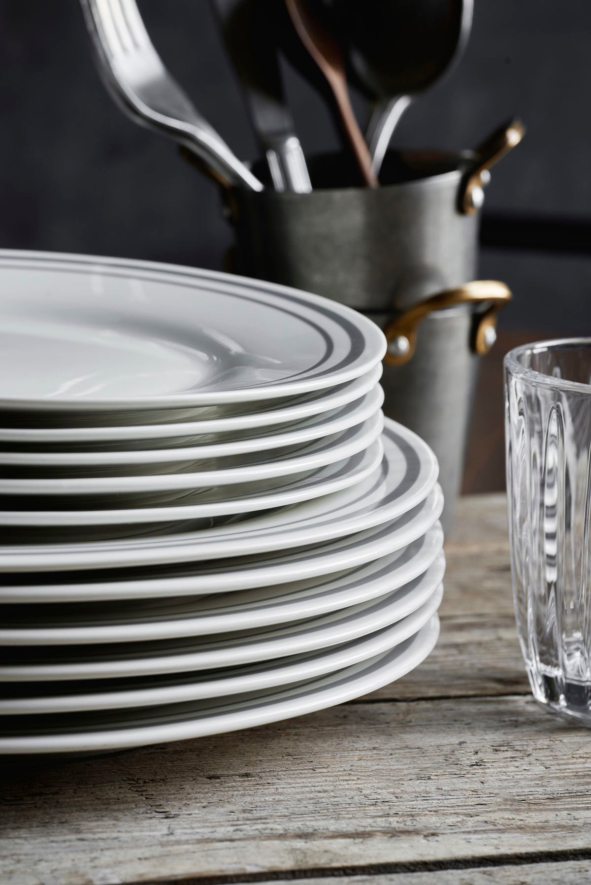 Teller Bistro - grau 4er Set ⌀ 23 cm Lunch Plate