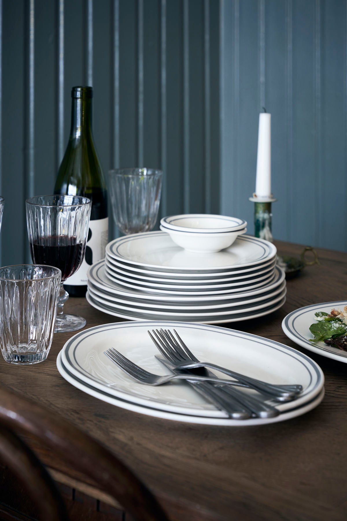 Teller Bistro - grau 4er Set ⌀ 23 cm Lunch Plate