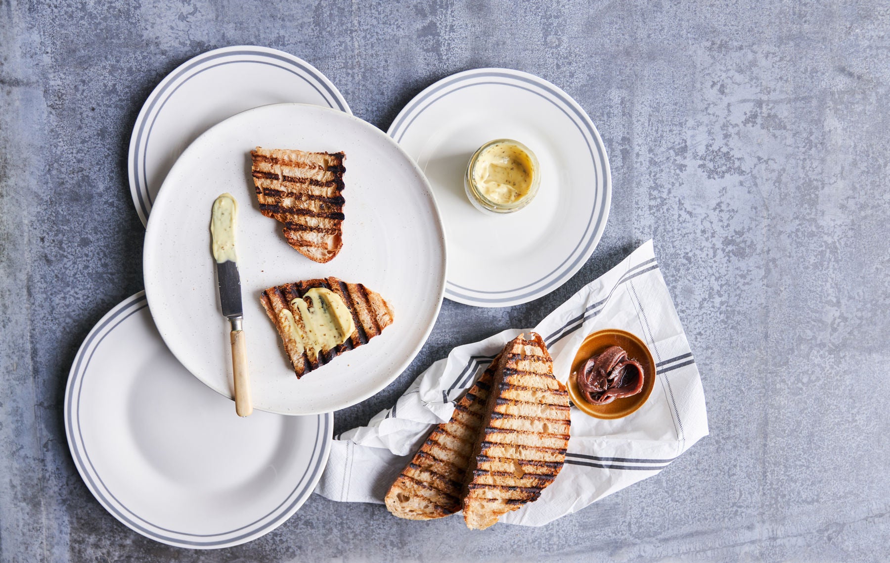 Teller Bistro - grau 4er Set ⌀ 23 cm Lunch Plate