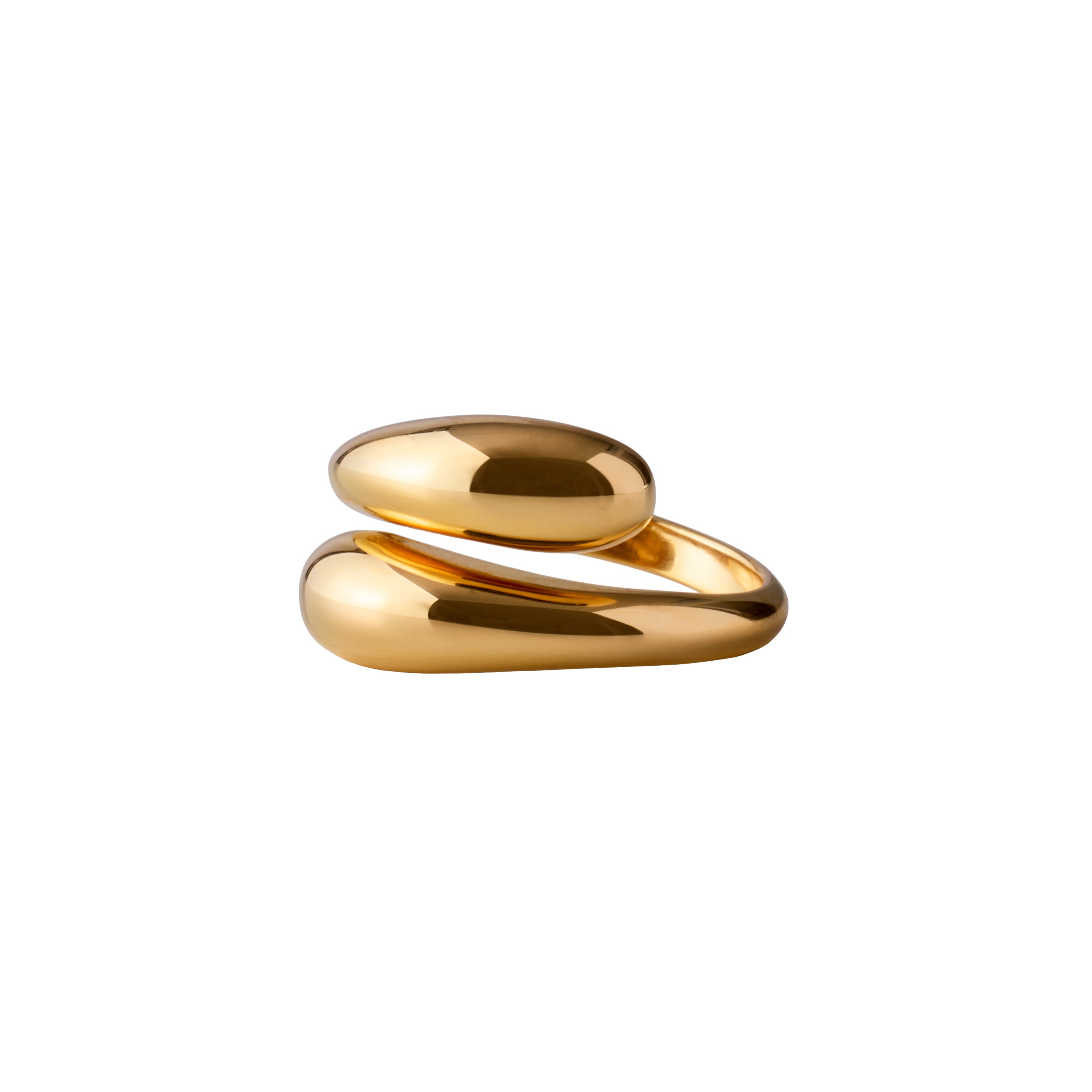 Frontansicht des Rain Rings in Gold – minimalistischer Schmuck aus Dänemark