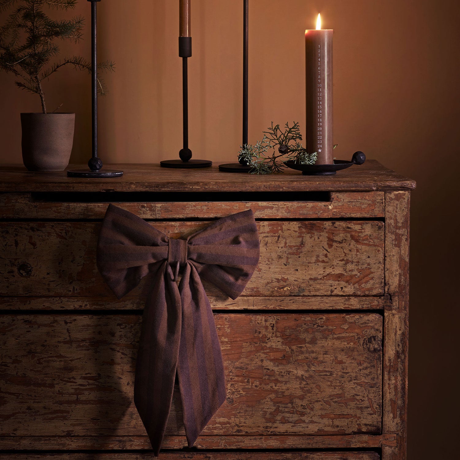 Weihnachts-Schleife / Christmas Bow L - Braun - 28 x18 cm