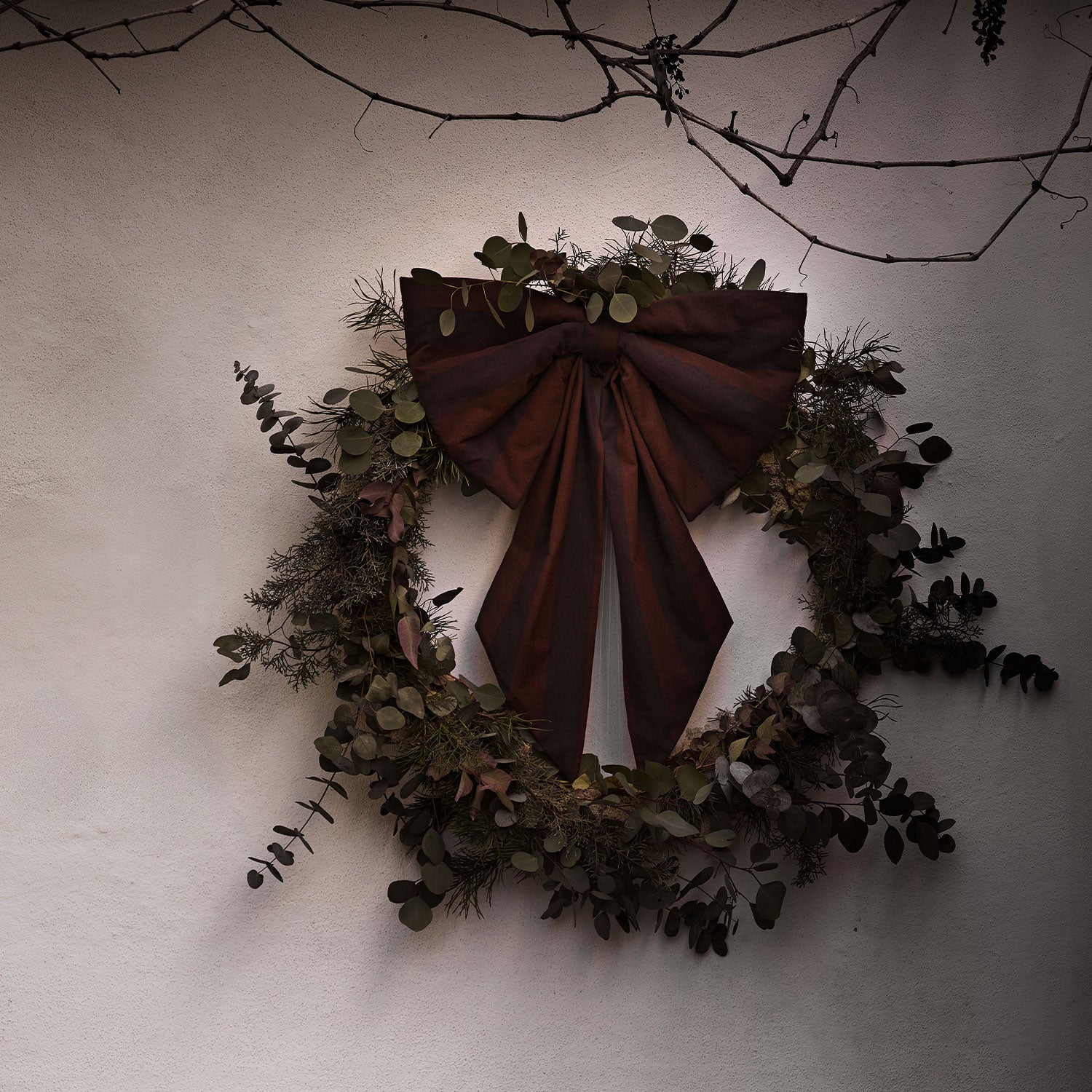 Weihnachts-Schleife / Christmas Bow - braun gestreift - XL 40 x 60 cm
