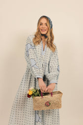 besticktes  Kleid - ice blau