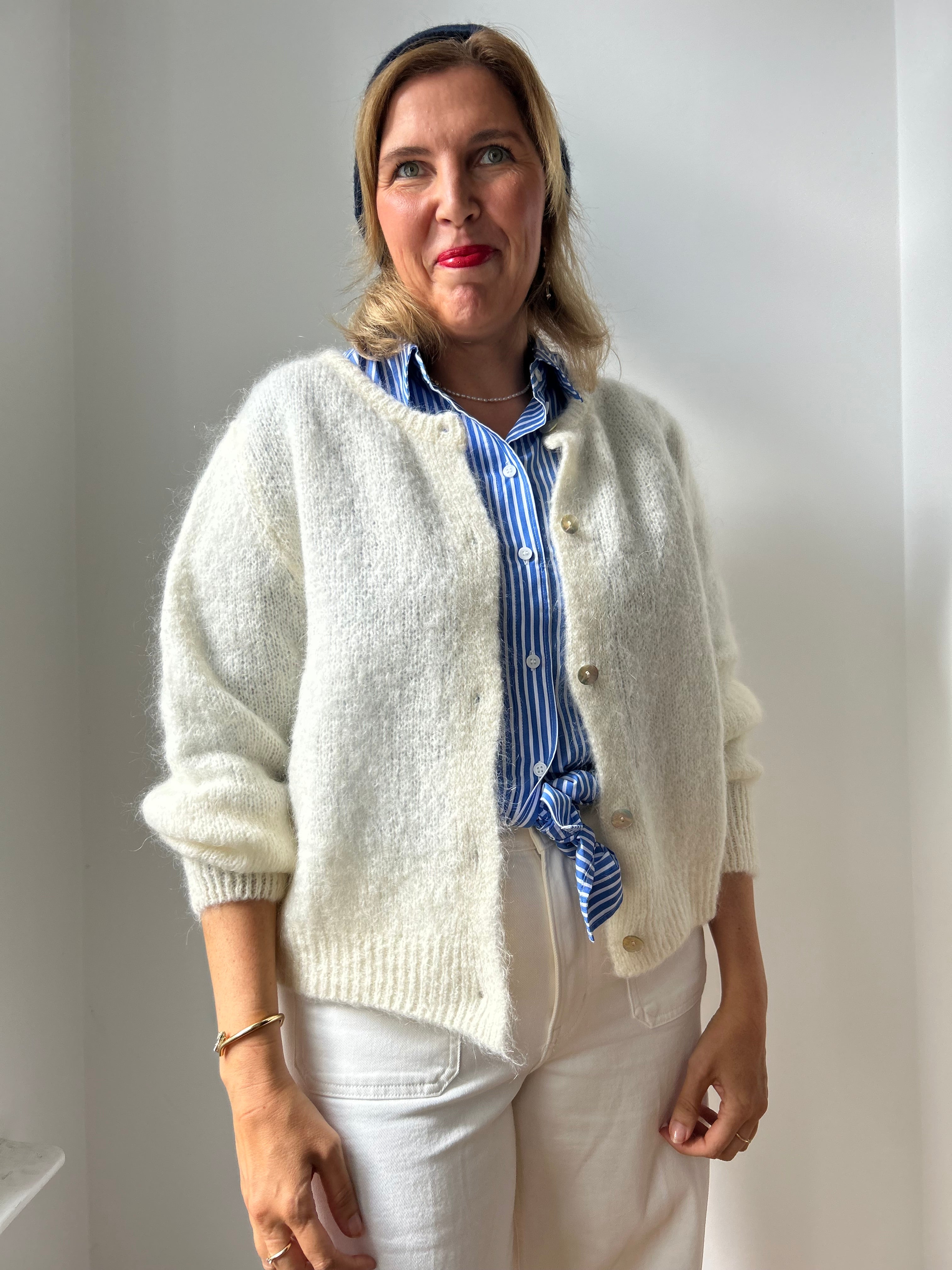 Strickjacke Cardigan - Creme