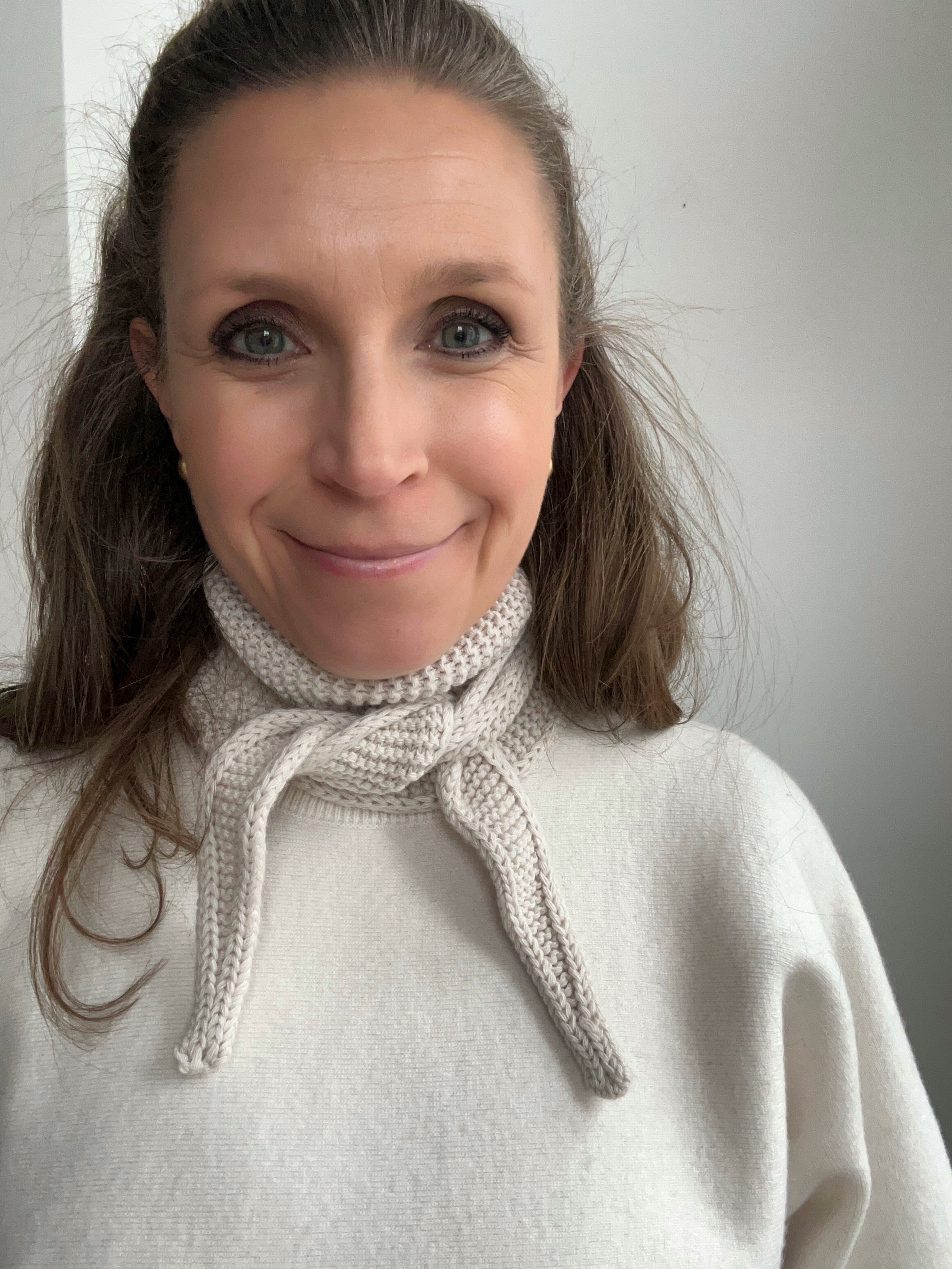 gestrickter Sophie-Schal - creme