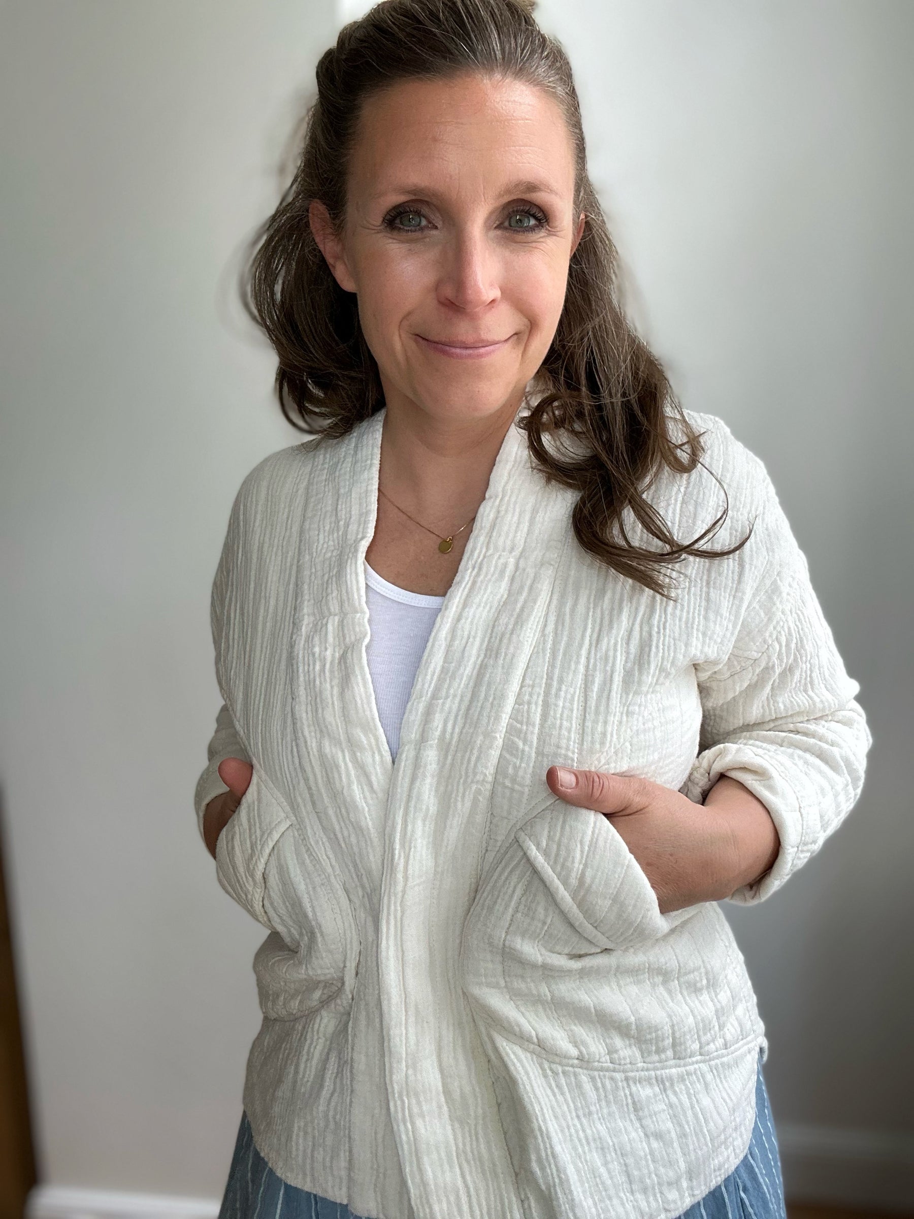 Kimono-Jacke Creme