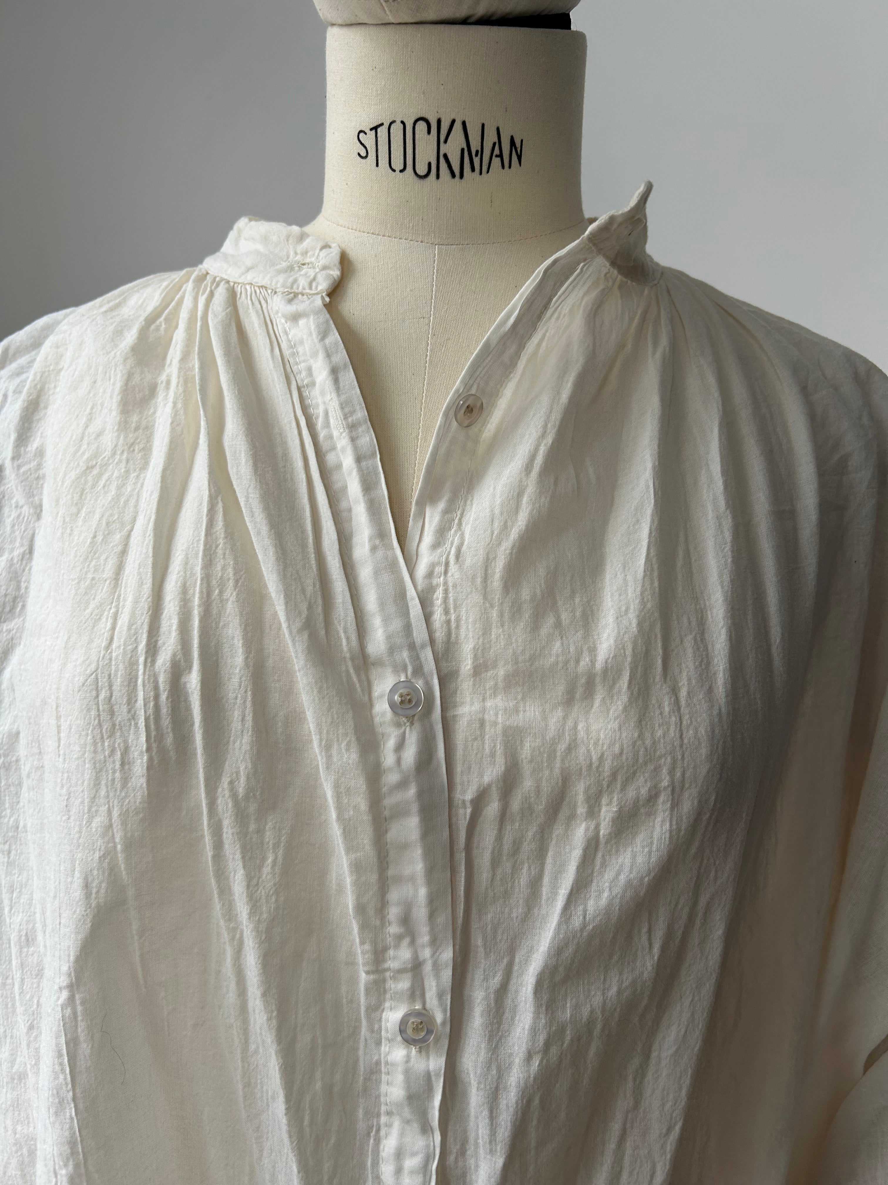 Leichte Baumwollbluse - creme