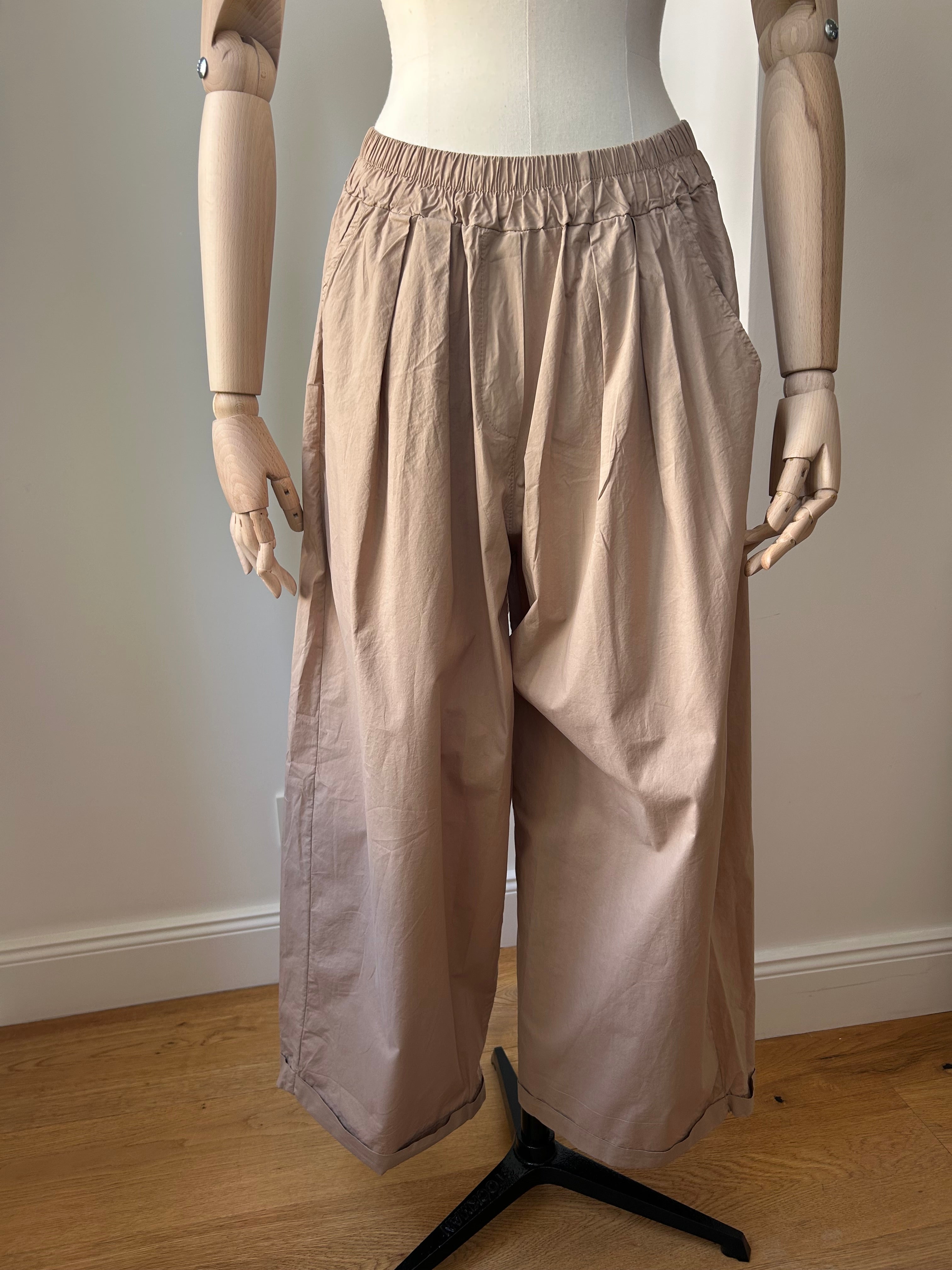Leichte Culotte Palazzo-Hose - beige