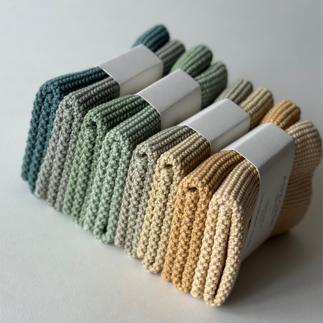 Gestrickte Spültücher 25 x 25 cm – 2er-Set Straw