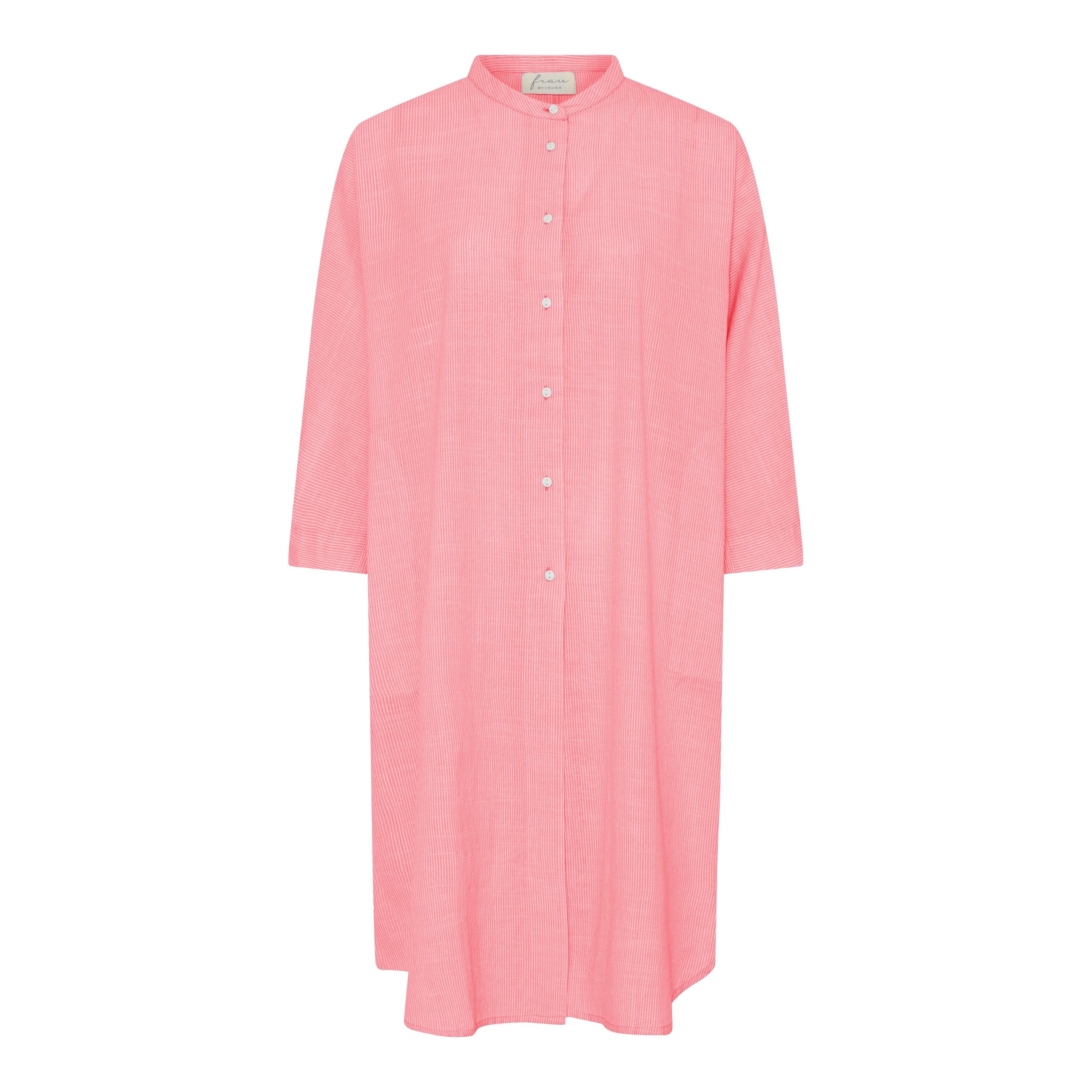 Blusenkleid Seoul - Hot Coral Stripe / Koralle Gestreift