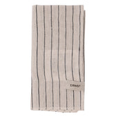 Stoffserviette - schwarz / beige gestreift 2er Set