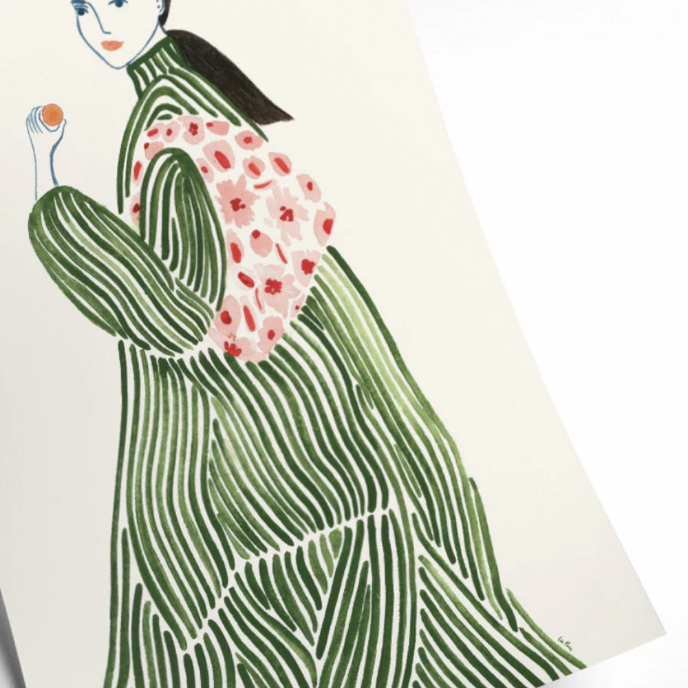Druck La Poire - Green Coat 30 x 40 cm
