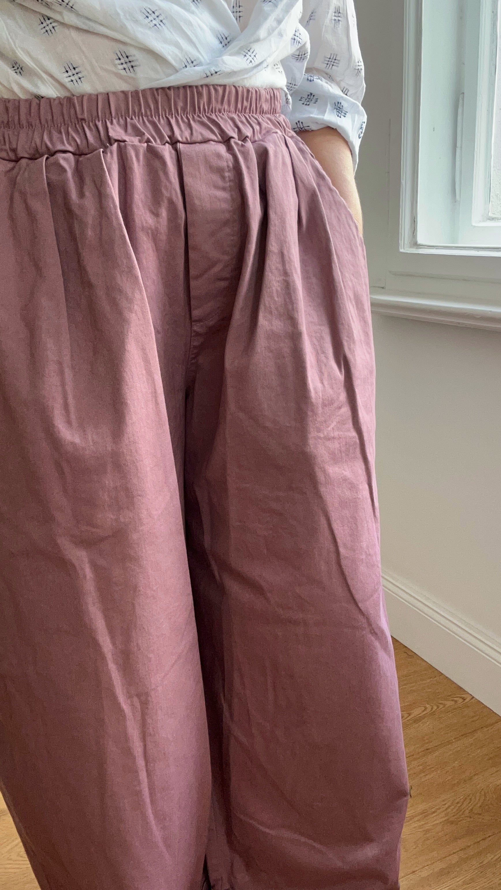 Warme Culotte Palazzo-Hose - altrosa