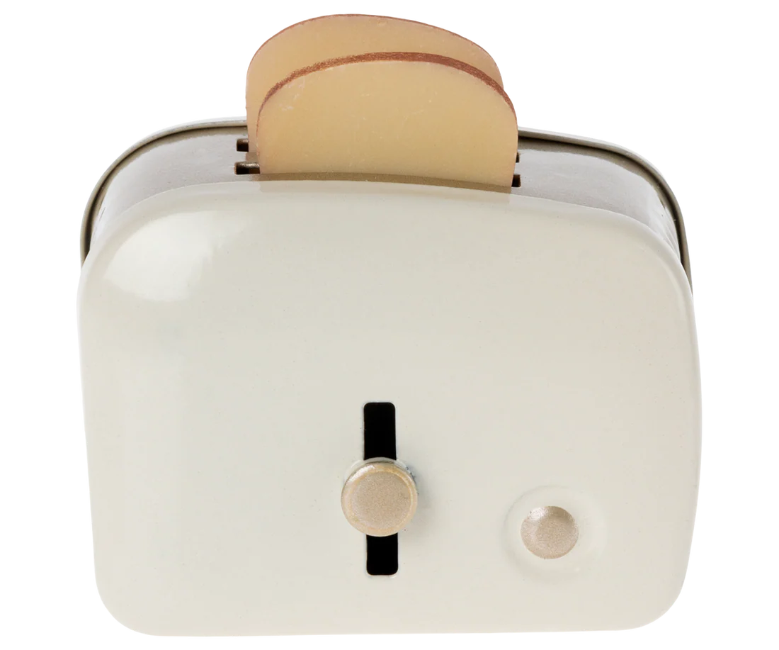 Miniatur Toaster mit Brot - Weiß