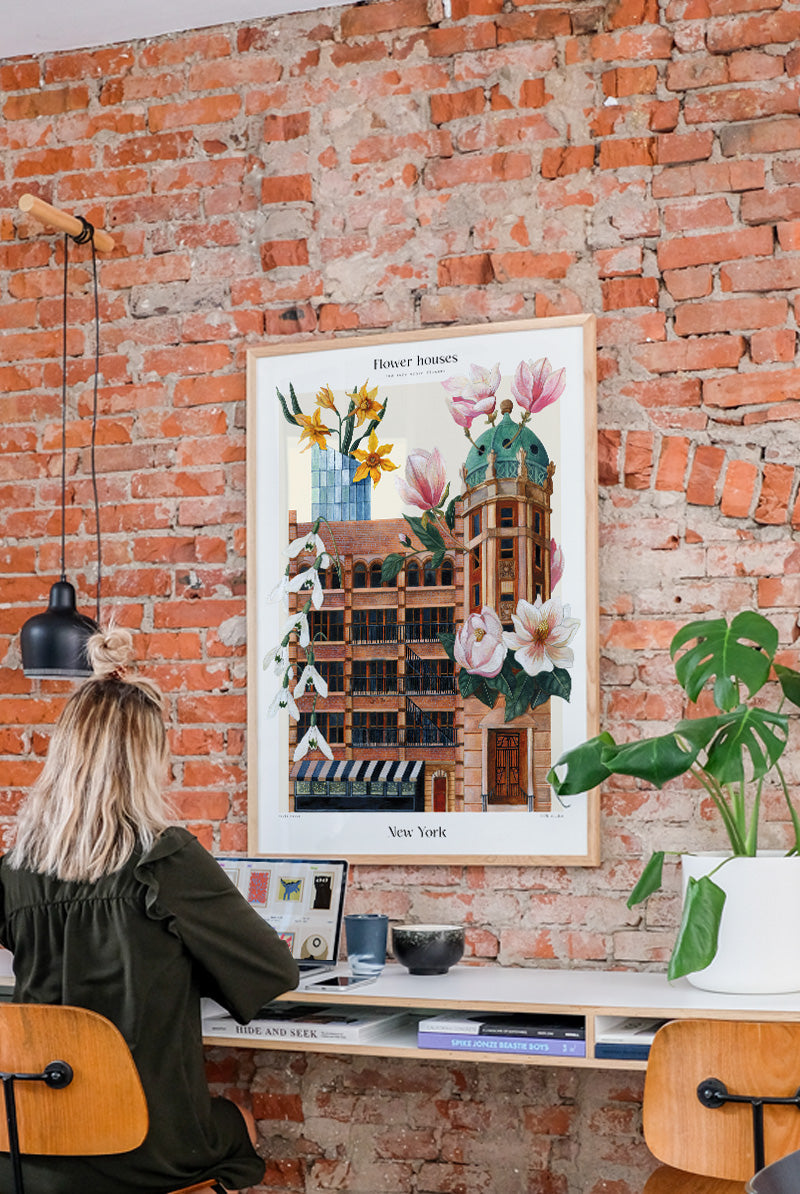 Druck - Flower Houses - New York