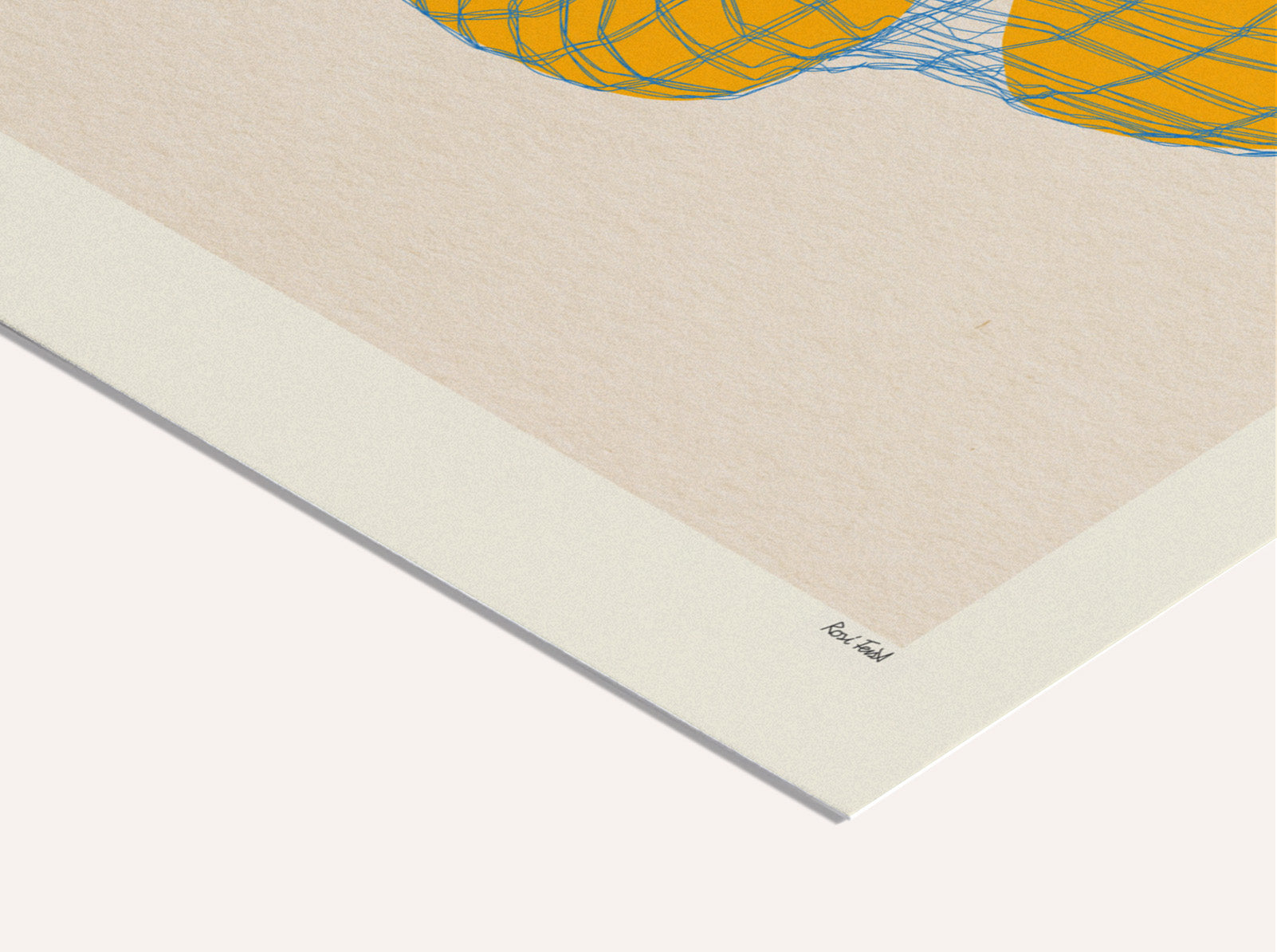 Druck - Five lemons in a net bag