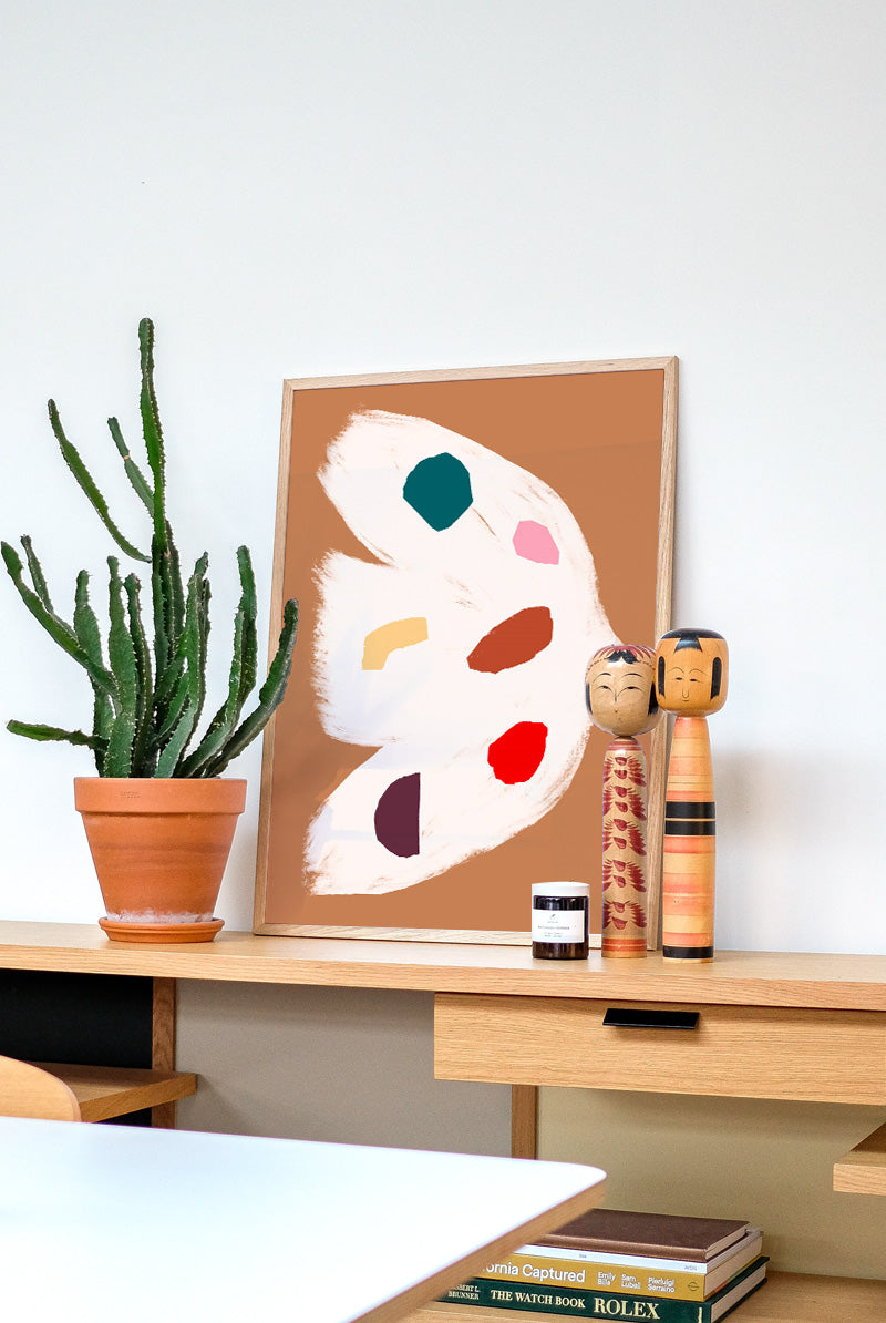 Druck - Bird and Shapes