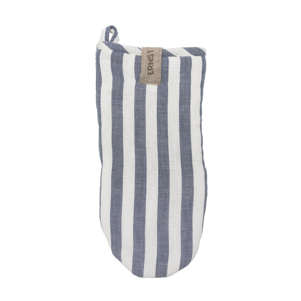 Ofenhandschuh Blau/Weiß gestreift