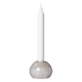 Kugel-Kerzenhalter aus Glas - beige