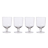 Trinkglas mit Fuß geriffelt - 4er Set