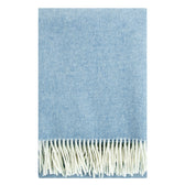Wolldecke Arvo - white-natural dyed woad