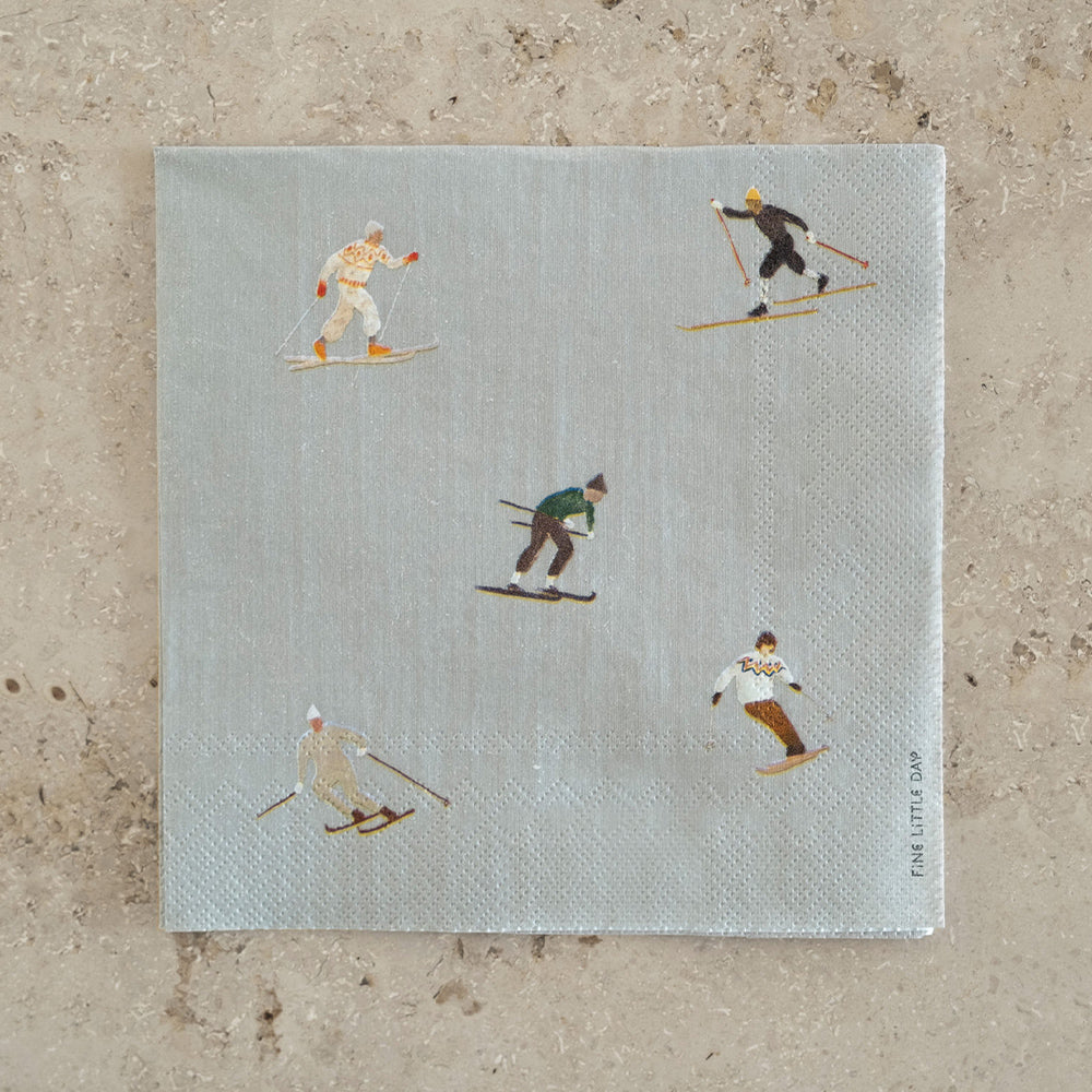 Papierservietten Skifahrer - 25 Stk.