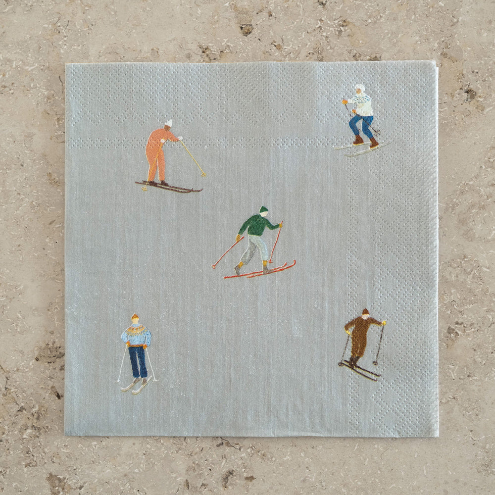 Papierservietten Skifahrer - 25 Stk.