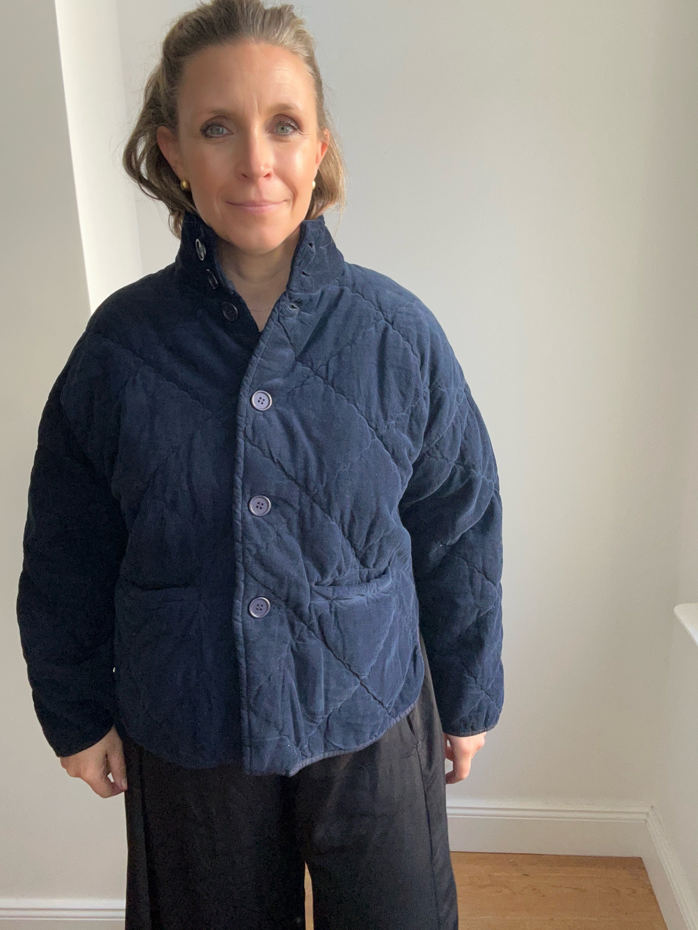 Steppjacke aus Babycord - navy