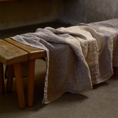 Strandtuch aus Leinen HIETSU - cinnamon-blue