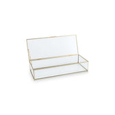 Aufbewahrungsbox aus Glas mit Metallrahmen, 42 x 16,5 x 9 cm