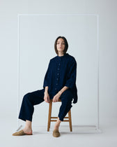 Bluse Seoul - Dark Blue Denim / Dunkles Jeansblau