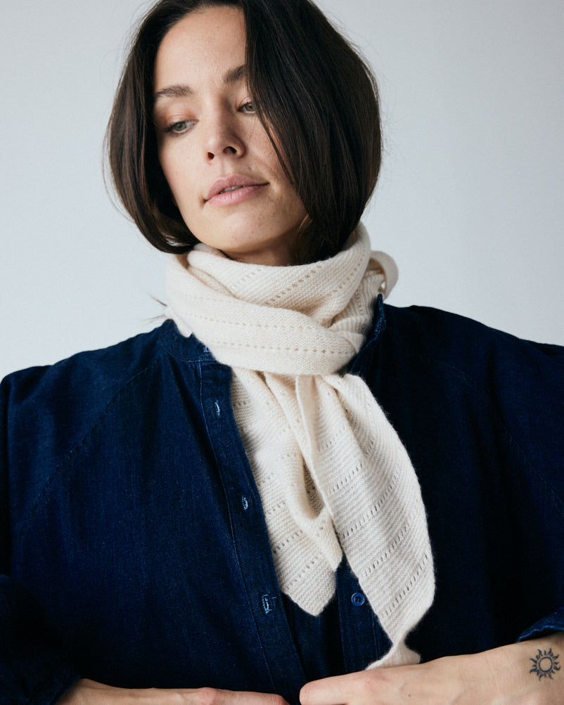 Cashmere Schal Doha - Sandstone / Creme (Large)