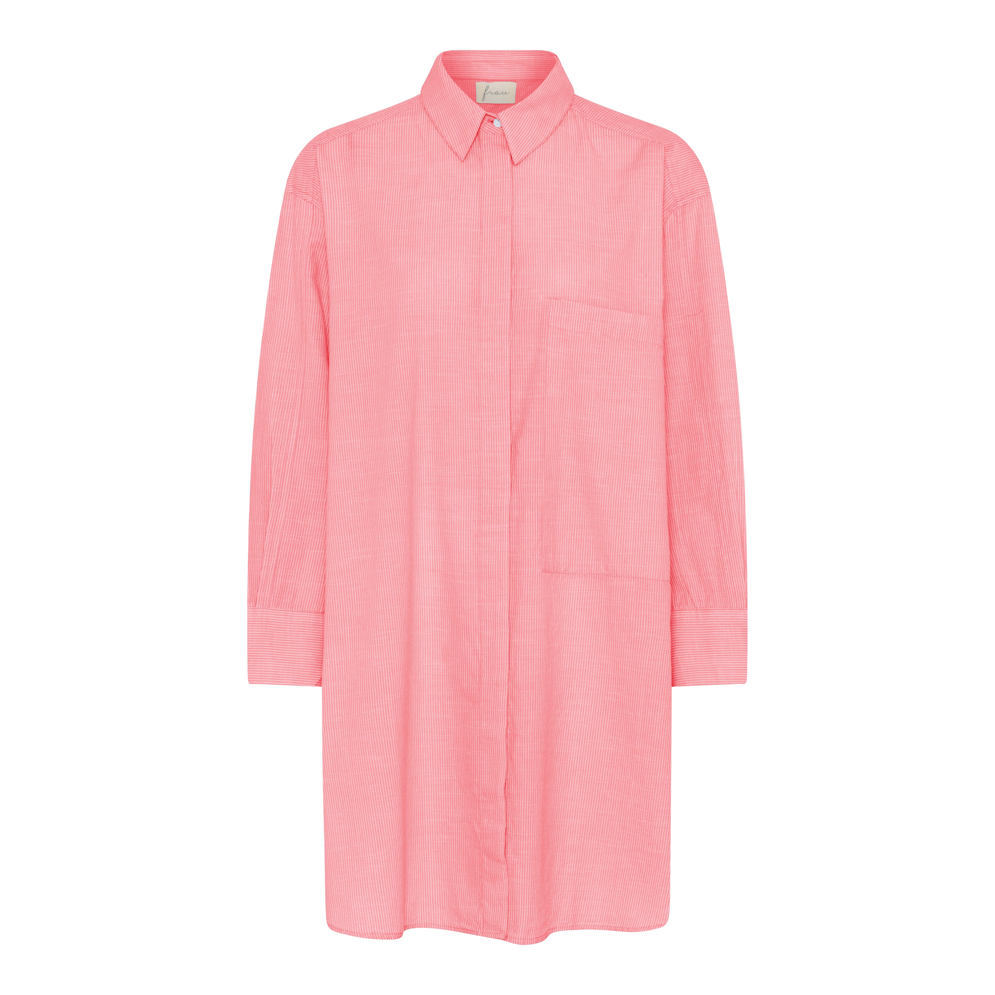Lange Bluse Lyon - Hot Coral Stripe / Koralle Gestreift