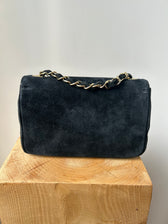 kleine Handtasche aus Wildleder - schwarz