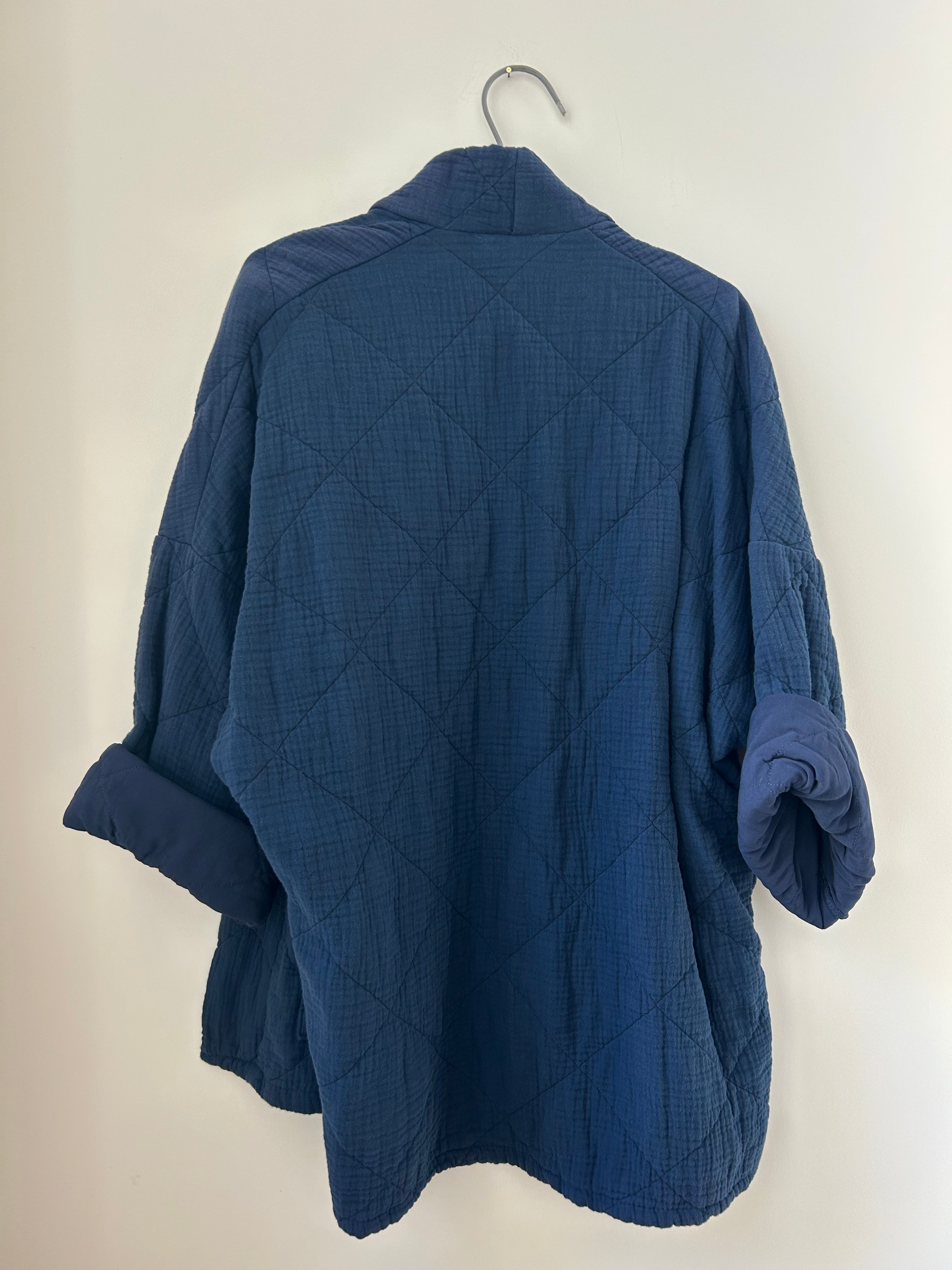 Lange Kimono-Jacke - dunkelblau