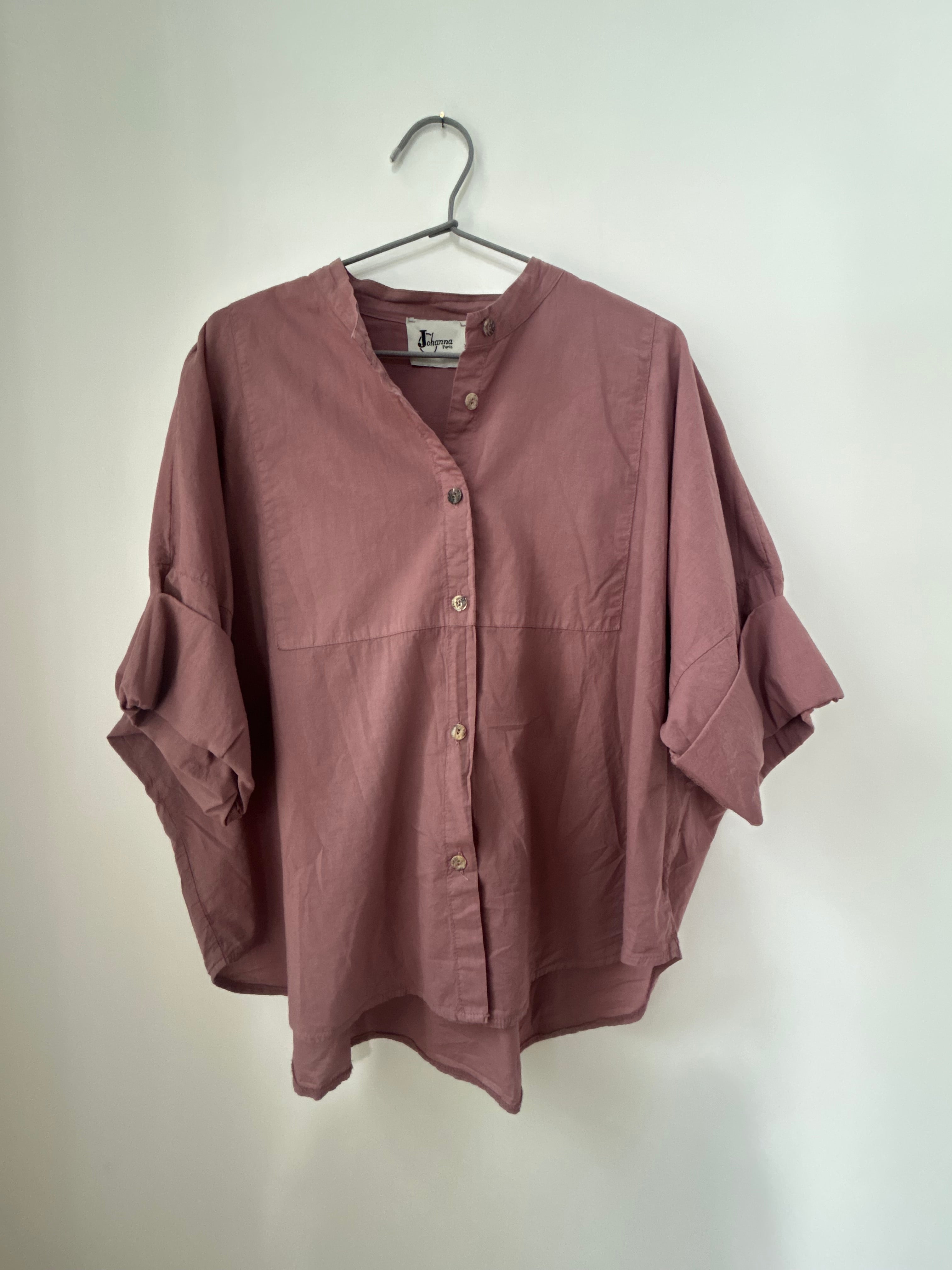Schlichte Bluse zum Durchknöpfen – altrosa