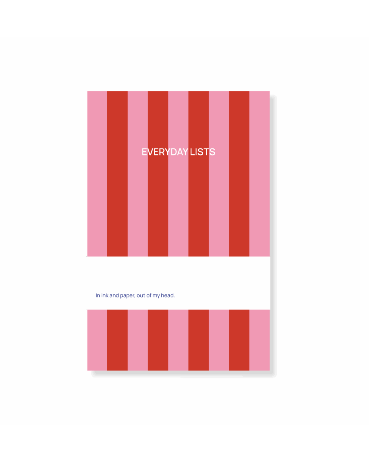 Notizblock Everyday List - Rosa-Rot-Gestreift