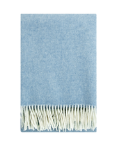 Wolldecke Arvo - white-light blue (130 x 180 cm)