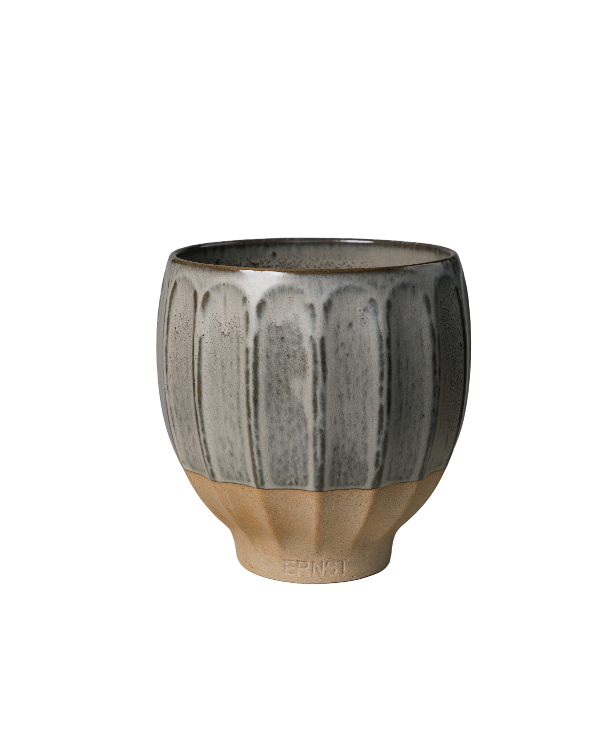 Übertopf aus Steingut - Grau/Natur (18 cm)