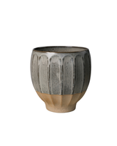 Übertopf aus Steingut - Grau/Natur (18 cm)