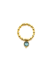 Ring Teardrop - blue/gold