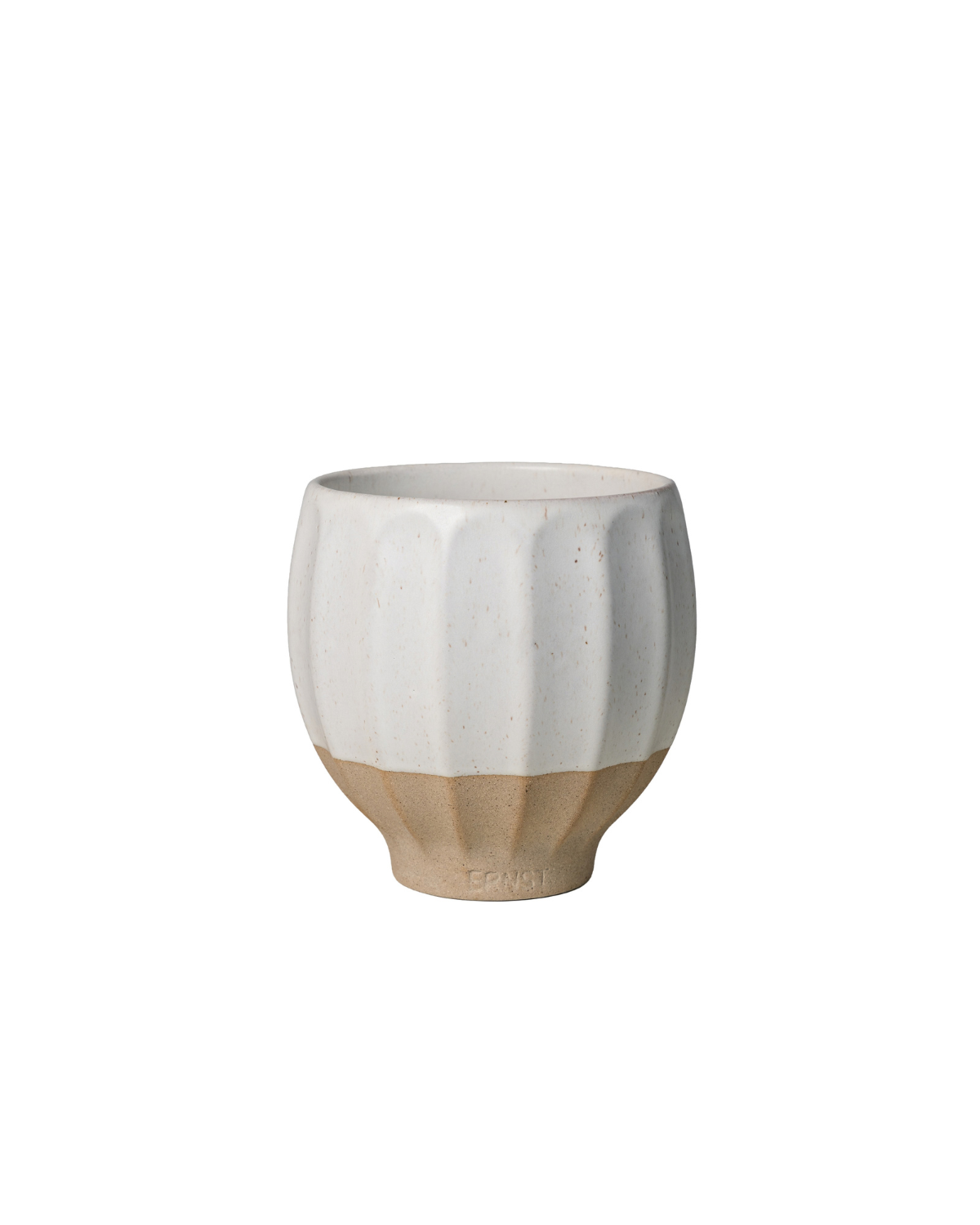 Übertopf aus Steingut - Weiß/Natur (14 cm)