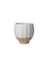 Übertopf aus Steingut - Weiß/Natur (14 cm)